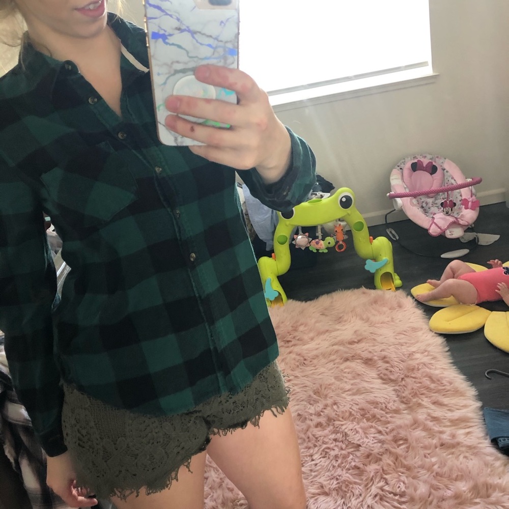 Green and Black flannel